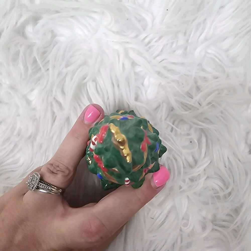 "A Cup Of Christmas Tea" Hinged Trinket Box Christmas Tree Green - Picture 6 of 8